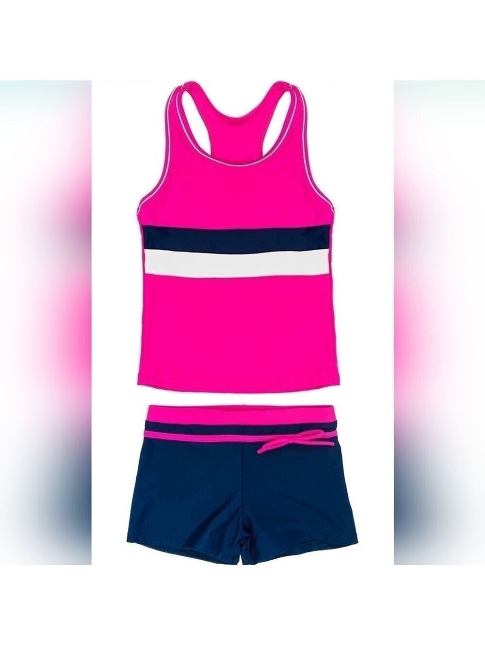 KABETY Girls' Summer Swimwear Two Piece Boyshort Tankini Swimsuit - New No Tags